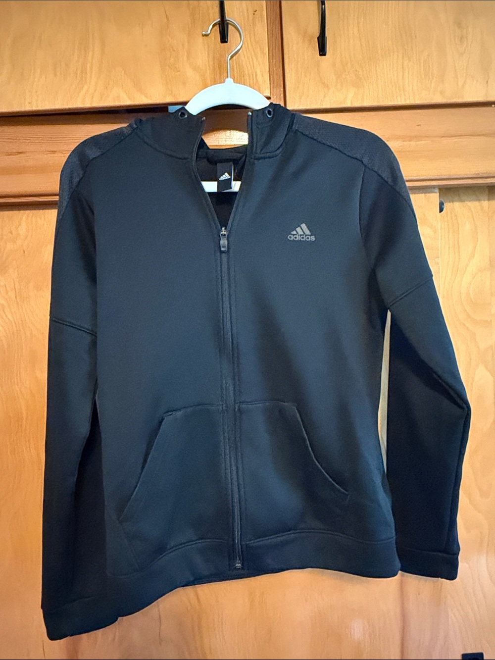 adidas Black Kids Full-Zip Hooded Jacket
